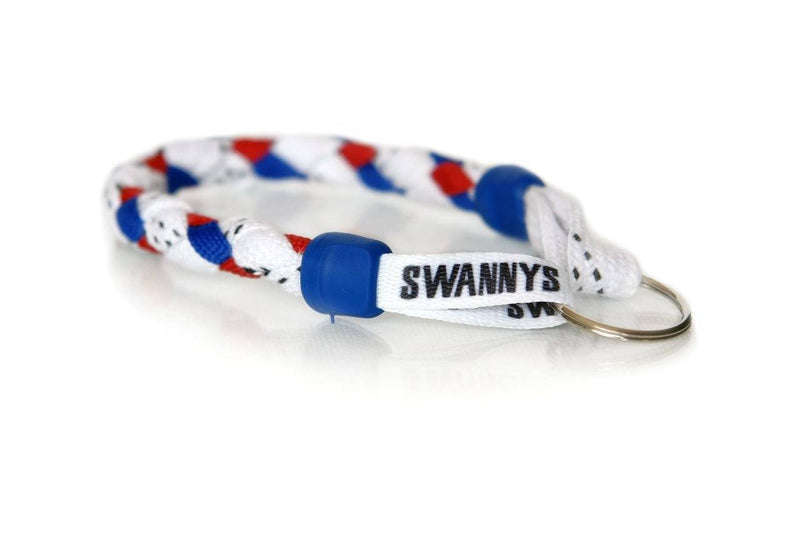 White, Royal Blue and Red Hockey Keychain - Swannys